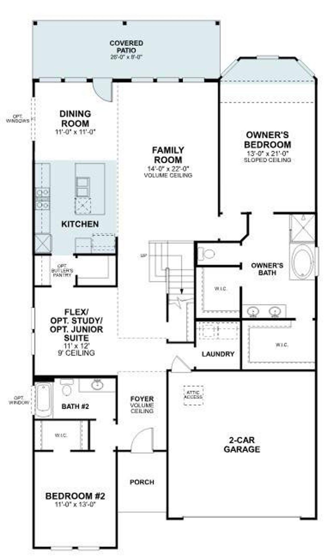 2D floor plan layout of this home in LaPrelle, Fort Worth, TX (Image 2).