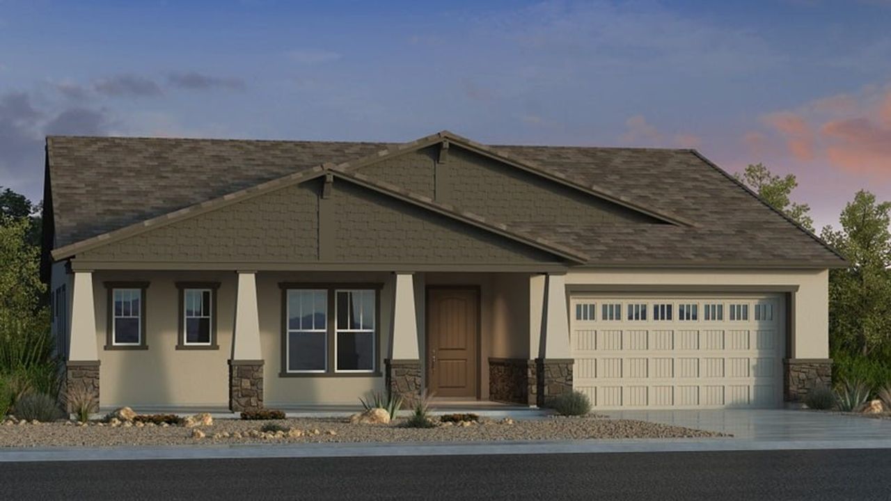 Representative exterior photo of a completed home built from the Bryce by Taylor Morrison in Stonehaven Voyage Collection, Glendale, AZ (Image 2).