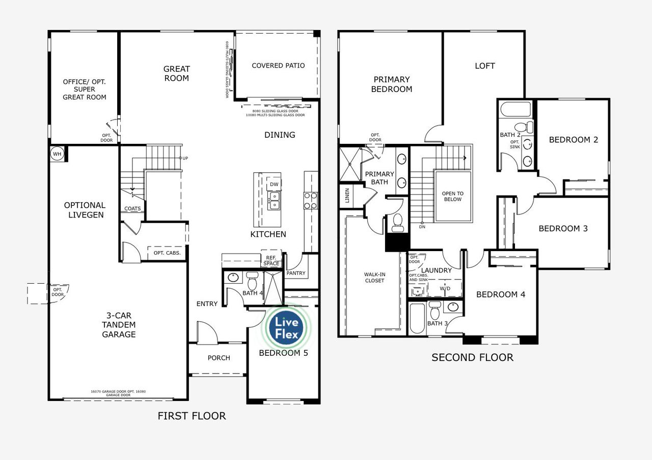 2D floor plan layout for the Monument by Landsea Homes in Wildera – Valley Series, Queen Creek, AZ (Image 2).