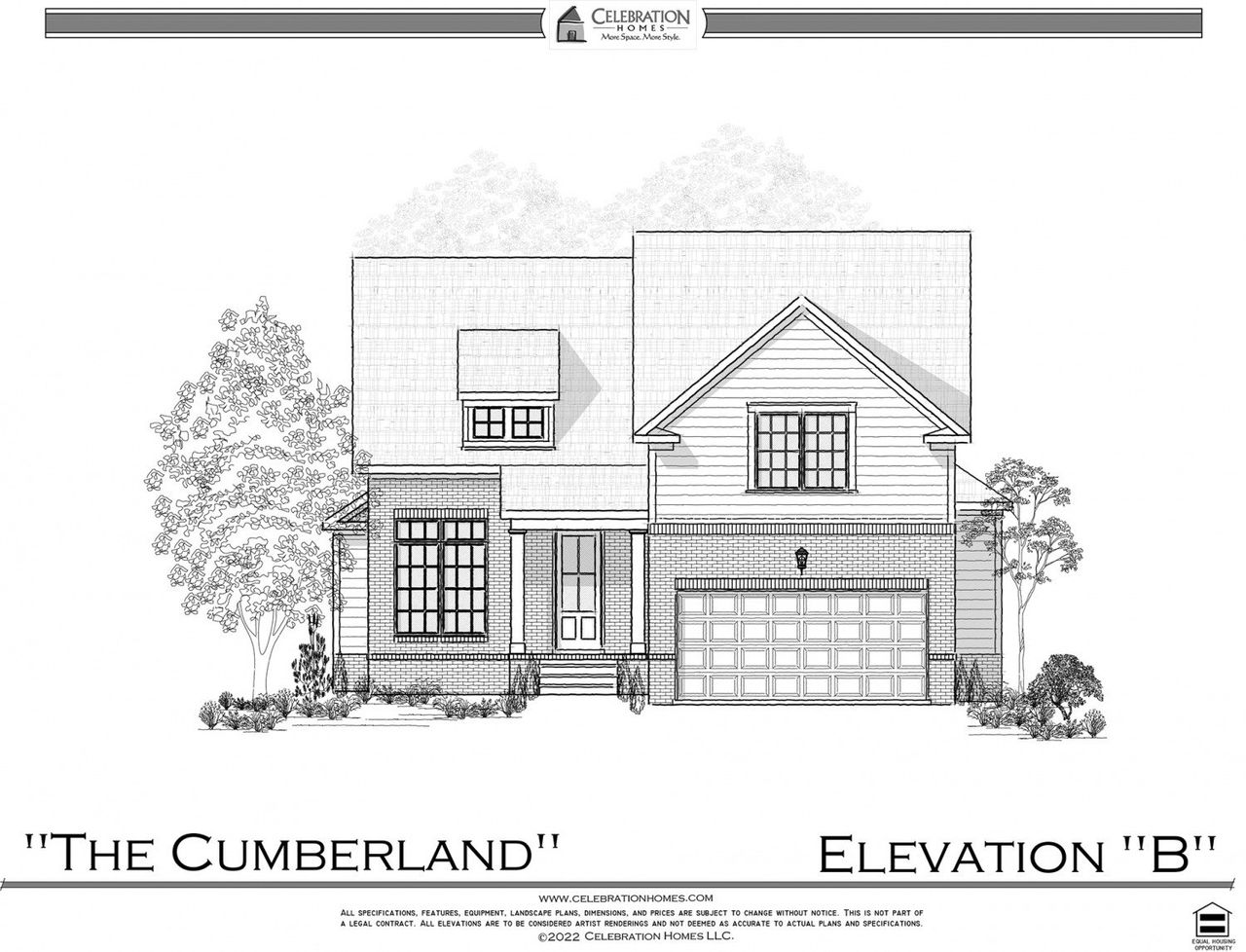 Representative rendering of the exterior for the Cumberland by Celebration Homes (Image 2).