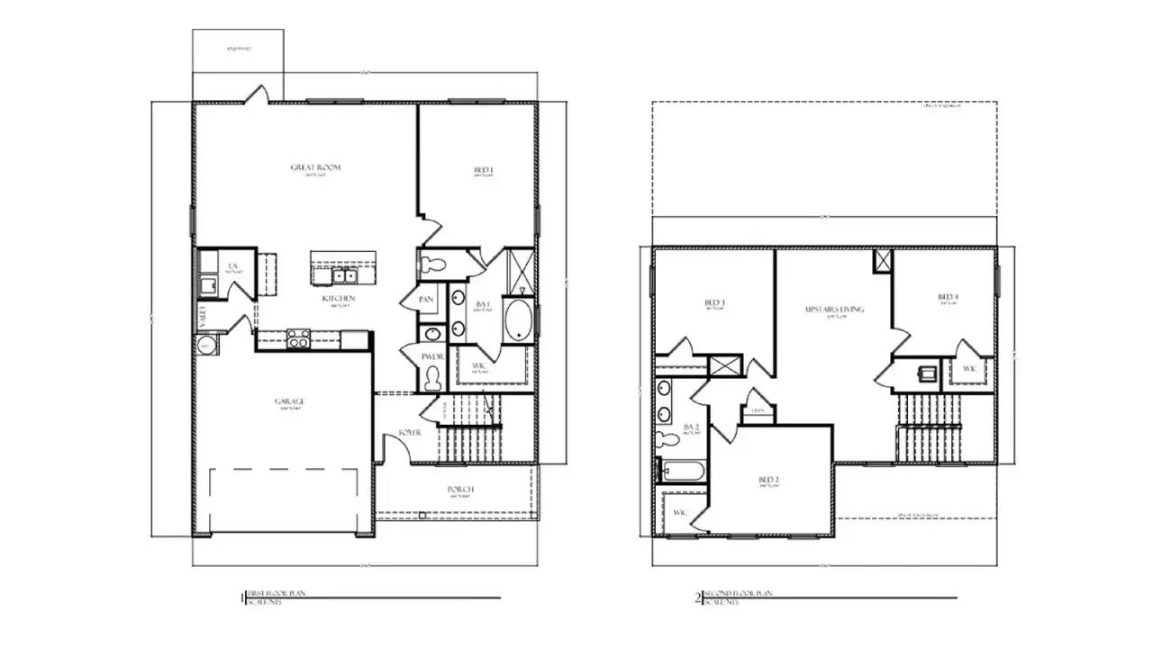 2D floor plan layout of this home in Weldon Farms, Tallahassee, FL (Image 2).