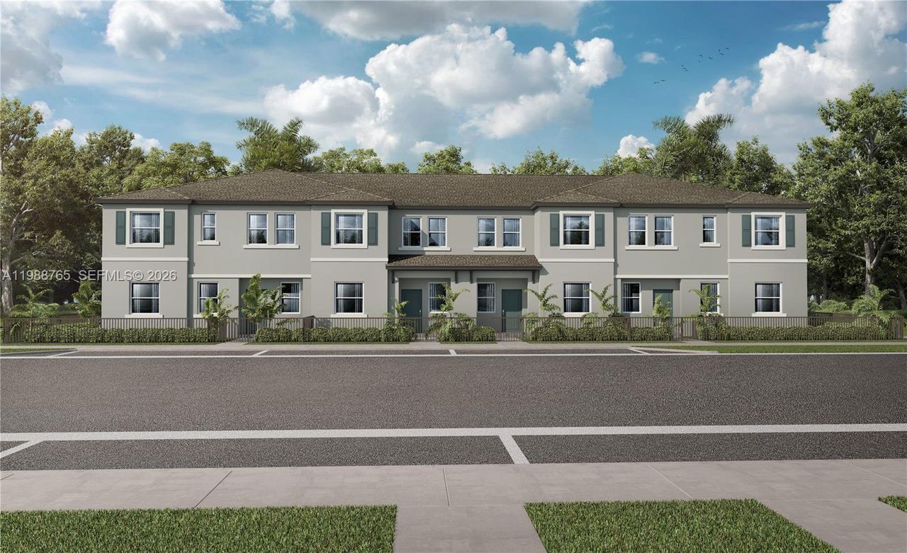 Front exterior of a new home in Breezewood, Miami, FL, highlighting curb appeal (Image 2).