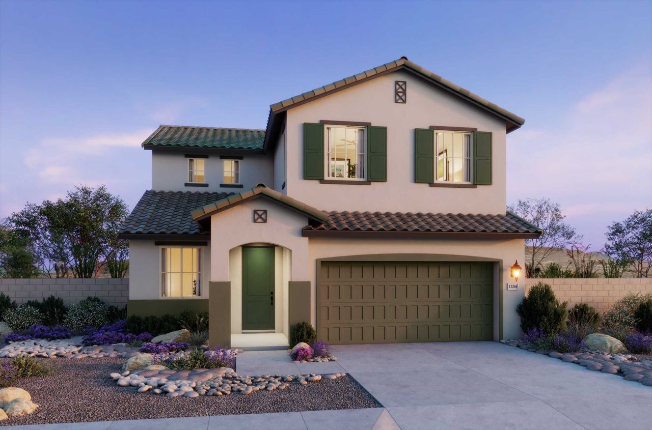 Representative exterior photo of a completed home built from the 3504 by Risewell Homes in Frontera, Surprise, AZ (Image 2).