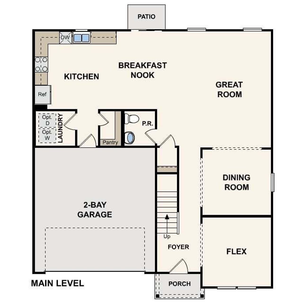 2D floor plan layout of this home in David's Place, Warner Robins, GA (Image 2).