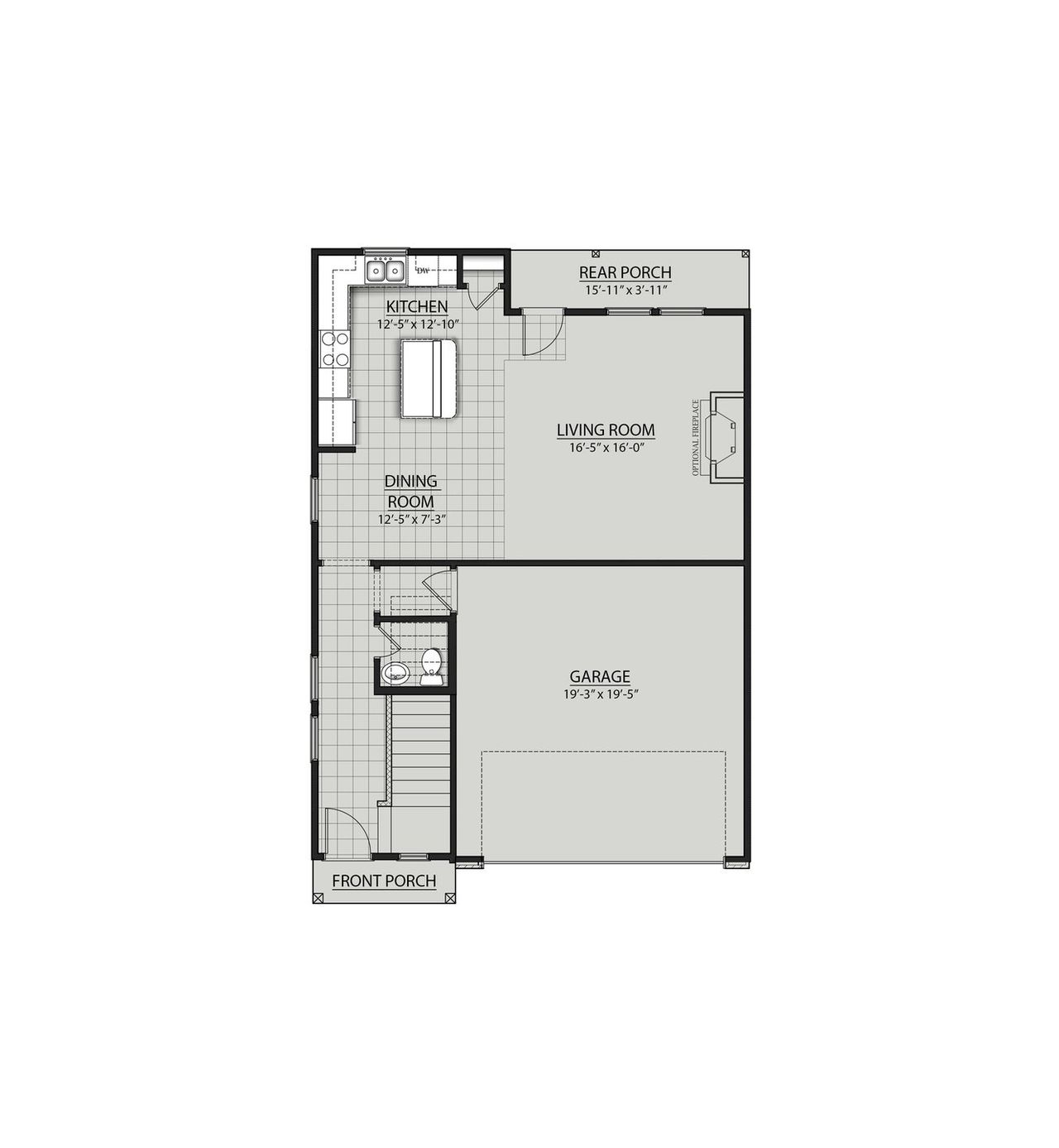 2D floor plan layout for the Comet II H by DSLD Homes in Highland Reserve, Springfield, TN (Image 2).