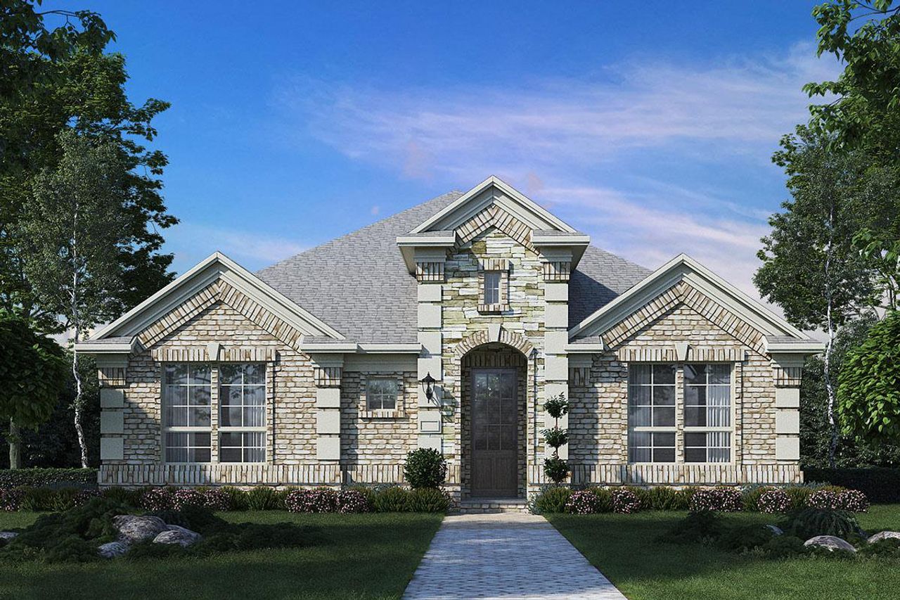 Representative exterior photo of a completed home built from the Royal Ridge by Grand Homes in Edgewater, Fate, TX (Image 2).
