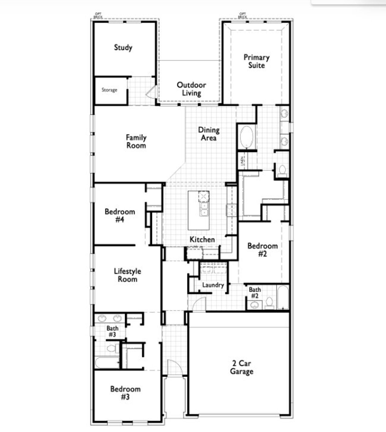 2D floor plan layout of this home in Mosaic, Prosper, TX (Image 2).