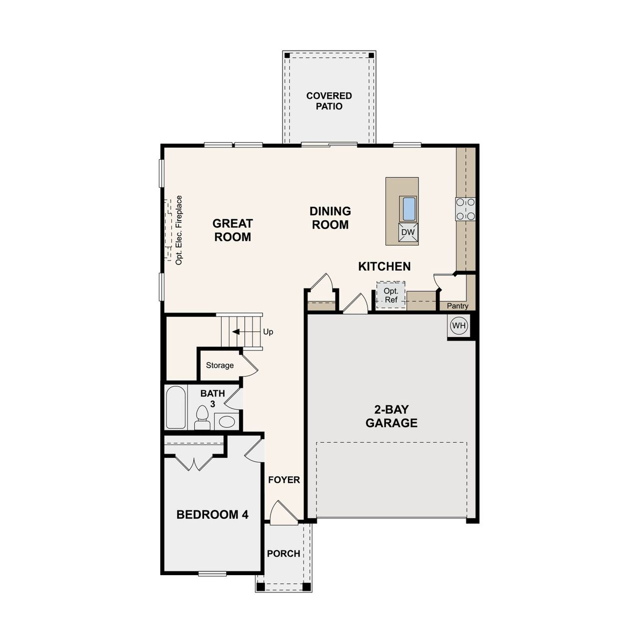 2D floor plan layout of this home in Canebrake at Hickory Hills, Old Hickory, TN (Image 2).