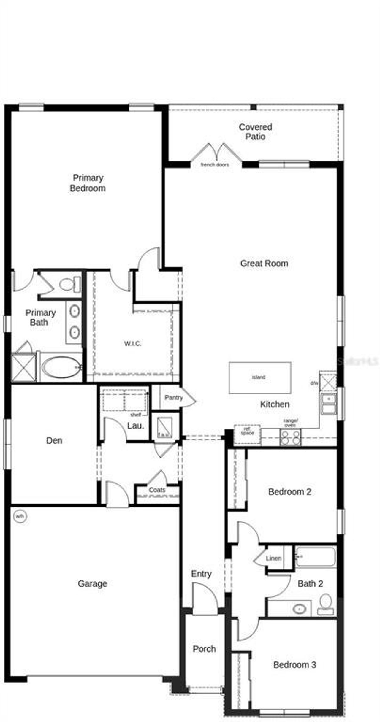 2D floor plan layout of this home in Laurel Oaks, Apopka, FL (Image 2).