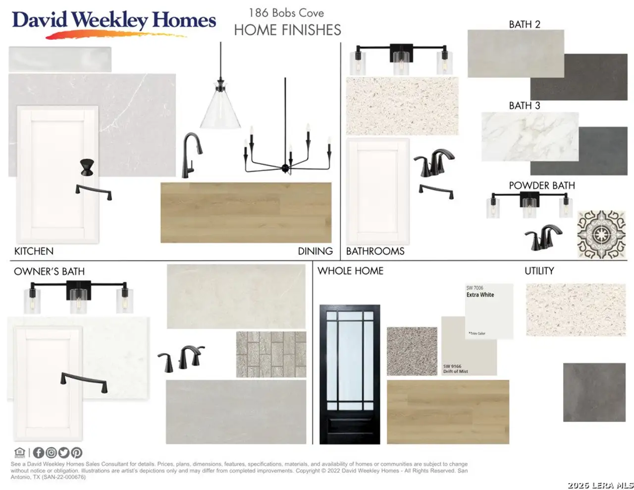 Sample of building materials used in homes in Megans Landing – Half-Acre Homesites, Castroville (Image 2).