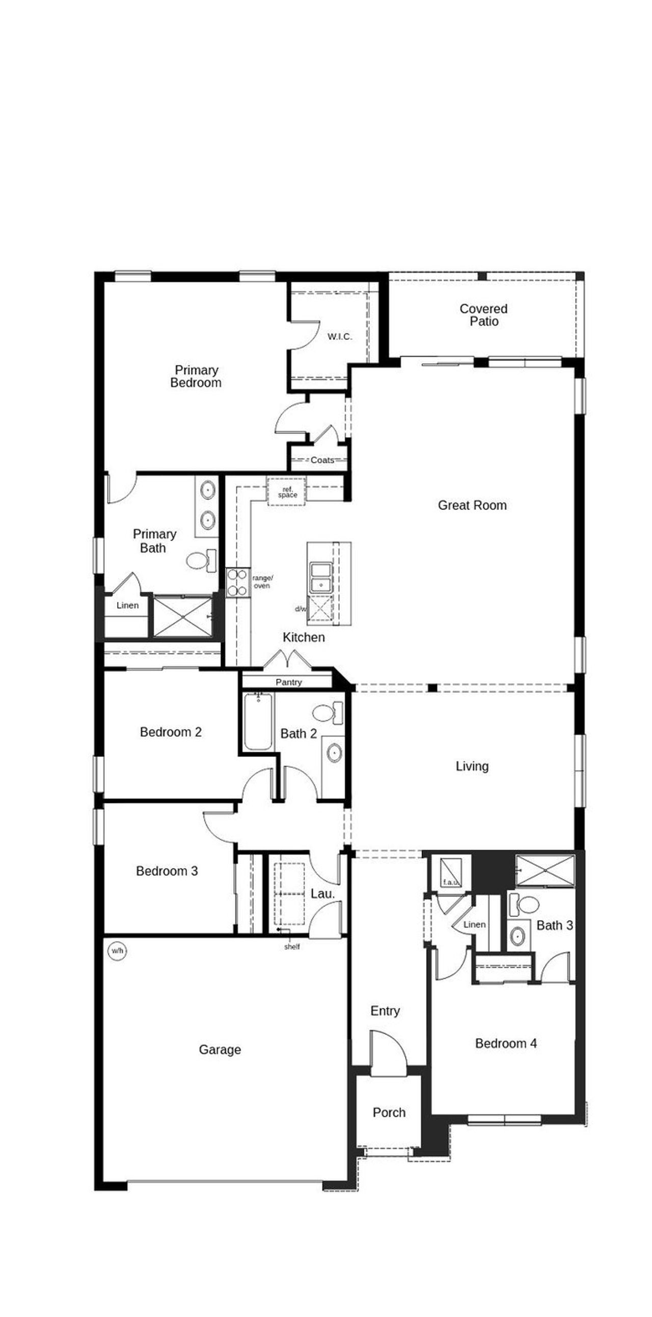 2D floor plan layout of this home in Gardens at Waterstone III, Palm Bay, FL (Image 2).