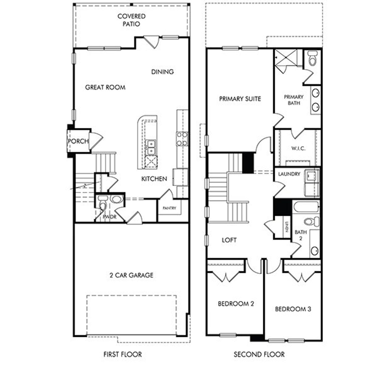 2D floor plan layout of this home in Kemah Crossing - City Series, Kemah, TX (Image 2).