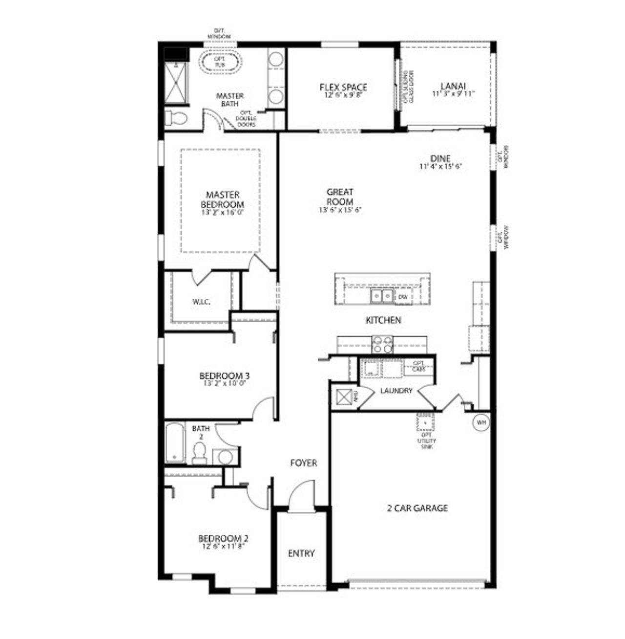 2D floor plan layout of this home in Palm Coast, Palm Coast, FL (Image 2).