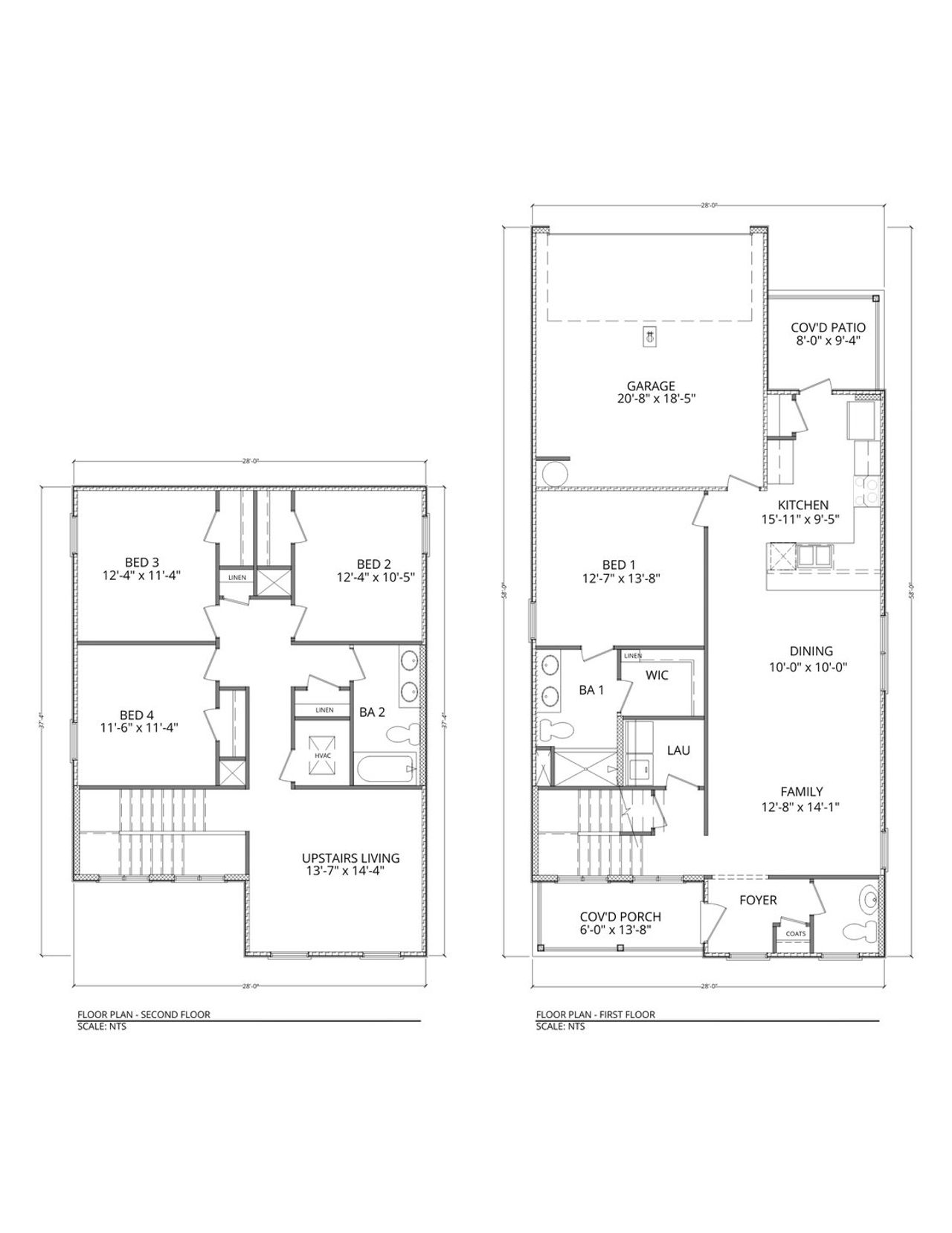 2D floor plan layout for the The Wright by D.R. Horton in Fallschase, Tallahassee, FL (Image 2).