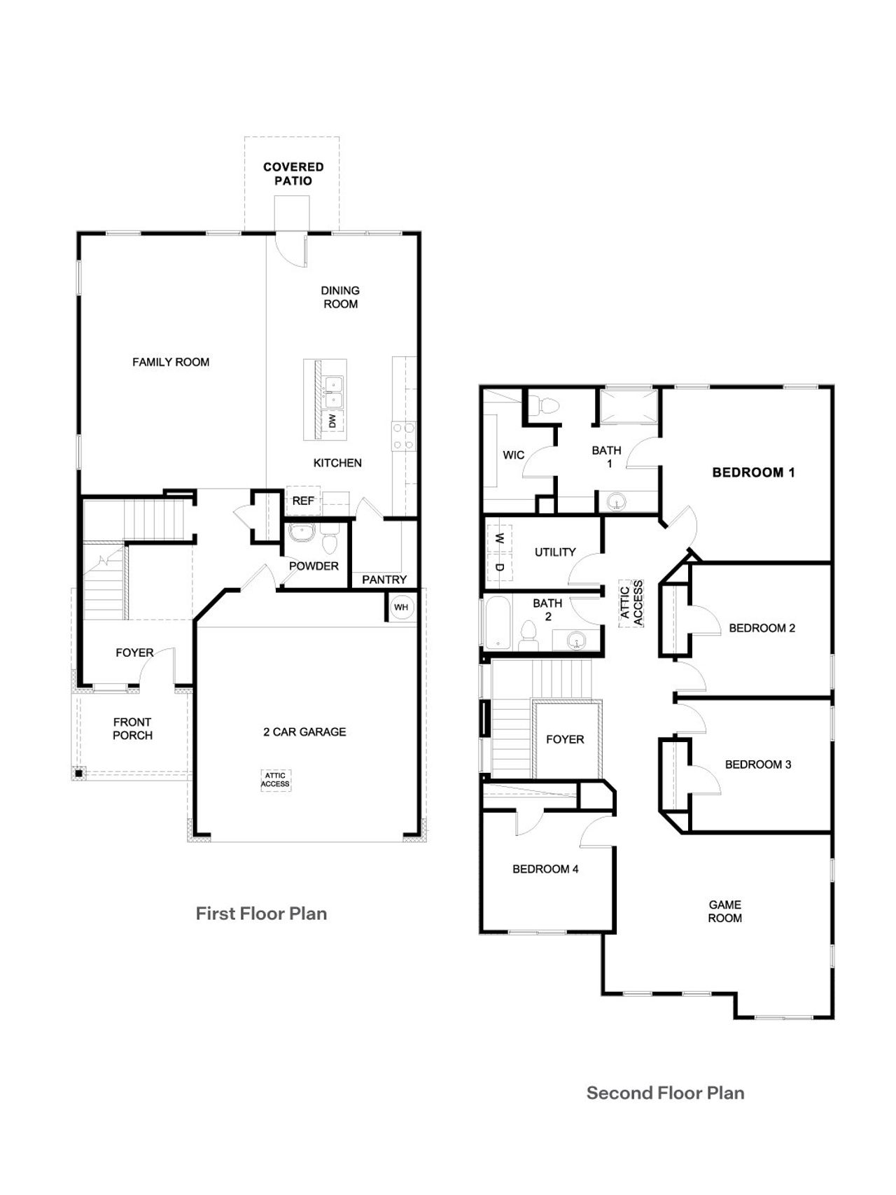 2D floor plan layout of this home in Frontier, Mustang Ridge, TX (Image 2).