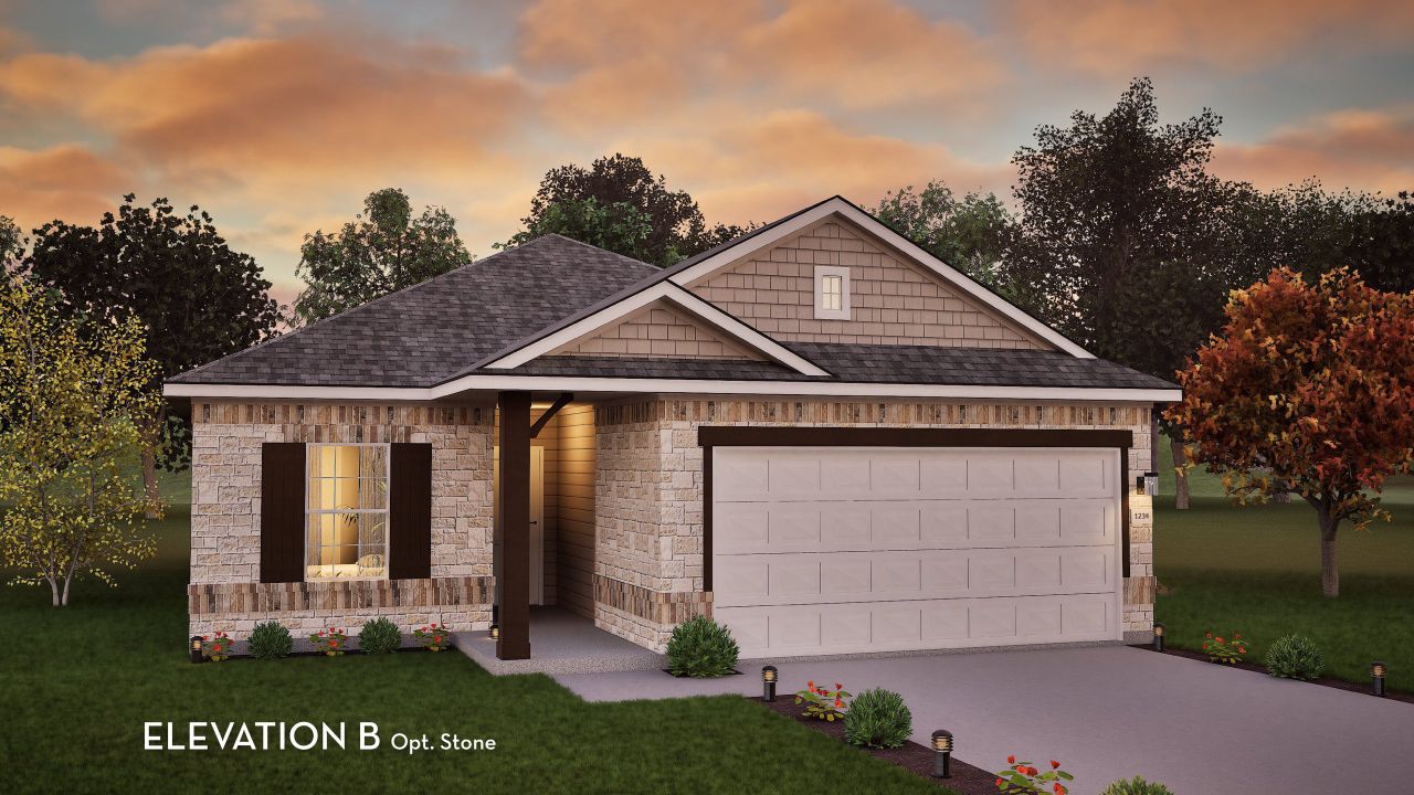 Representative exterior photo of a completed home built from the Frio by CastleRock Communities in Hannah Heights, Seguin, TX (Image 2).
