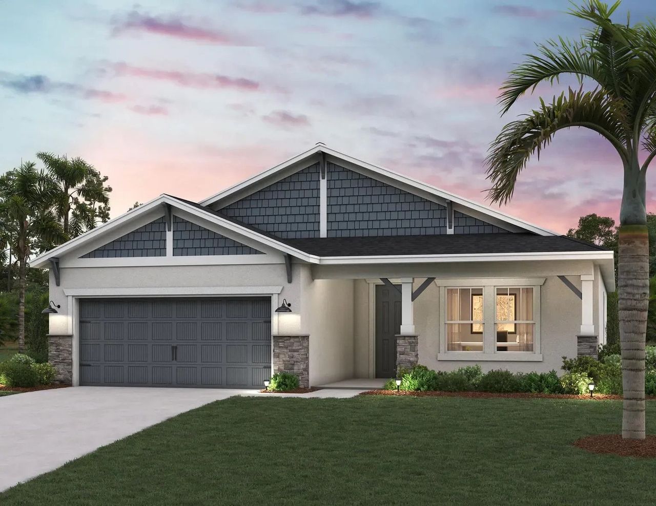 Representative exterior photo of a completed home built from the Brighton by Cardel Homes in Coasterra, Palmetto, FL (Image 2). Representative exterior photo of a completed home built from the Brighton by Cardel Homes in Coasterra, Palmetto, FL (Image 2).