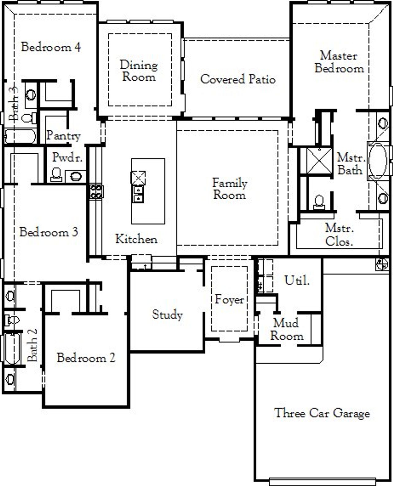 2D floor plan layout for the Hamilton - Single Family Homes by Coventry Homes in Megan's Landing, Castroville, TX (Image 2). 2D floor plan layout for the Hamilton - Single Family Homes by Coventry Homes in Megan's Landing, Castroville, TX (Image 2).