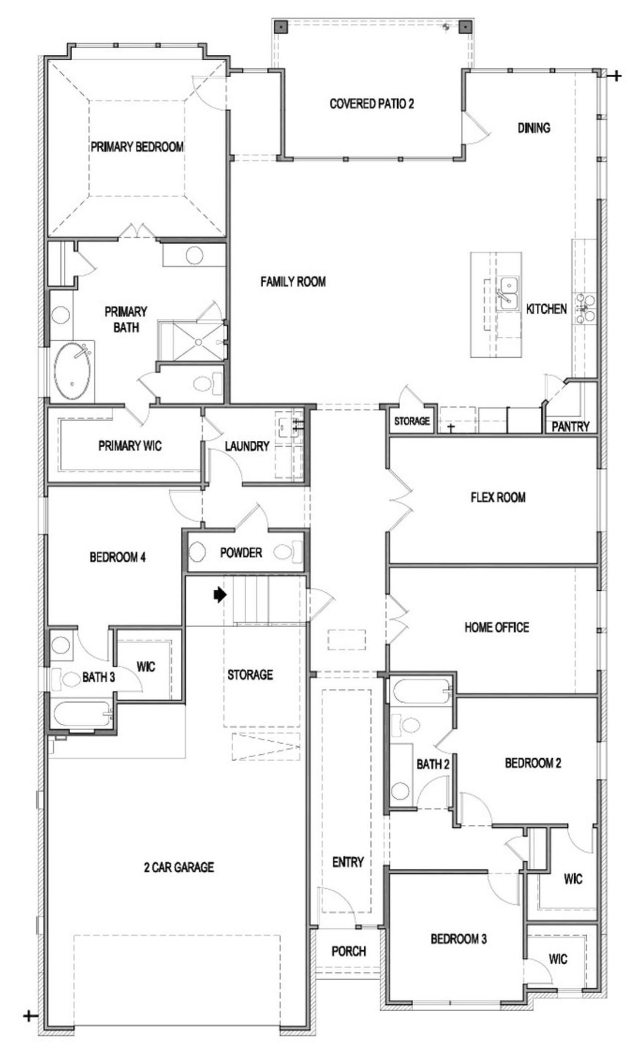 2D floor plan layout of this home in Windsong, Boerne, TX (Image 2).