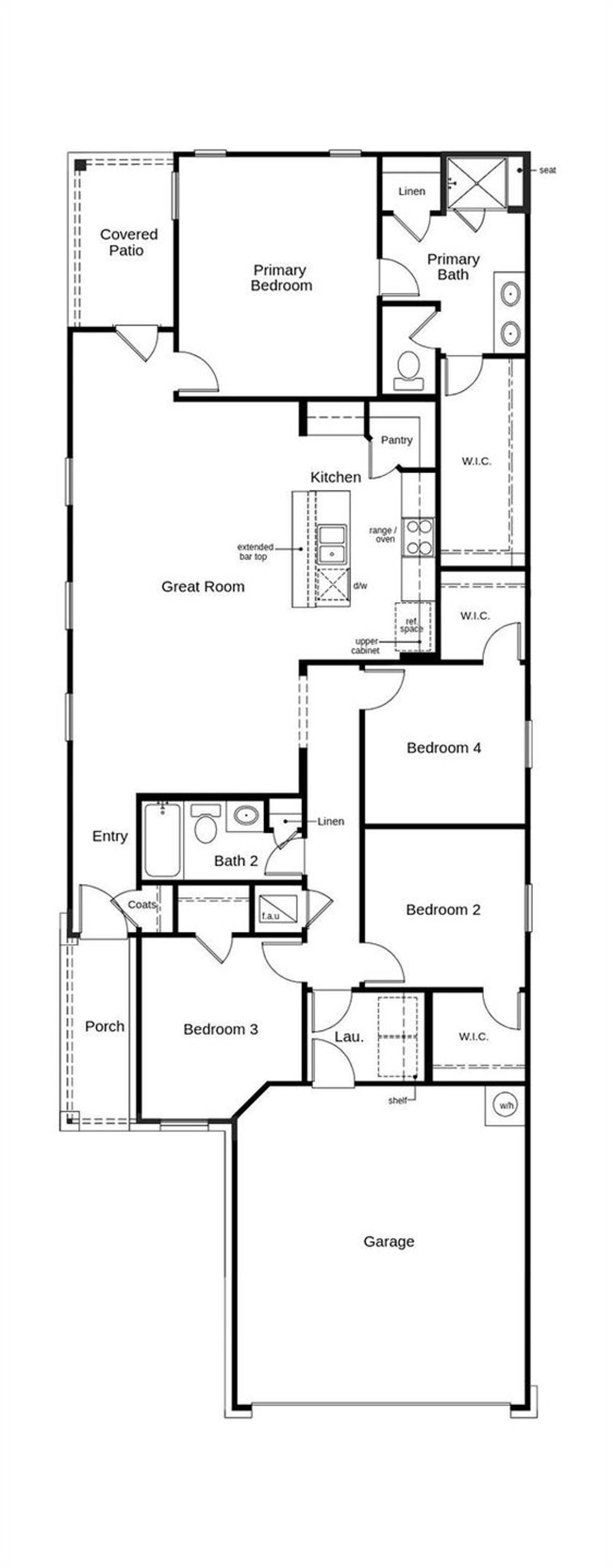 This floor plan features 4 bedrooms, 2 full baths, and over 1,600 square feet of living space. This floor plan features 4 bedrooms, 2 full baths, and over 1,600 square feet of living space.