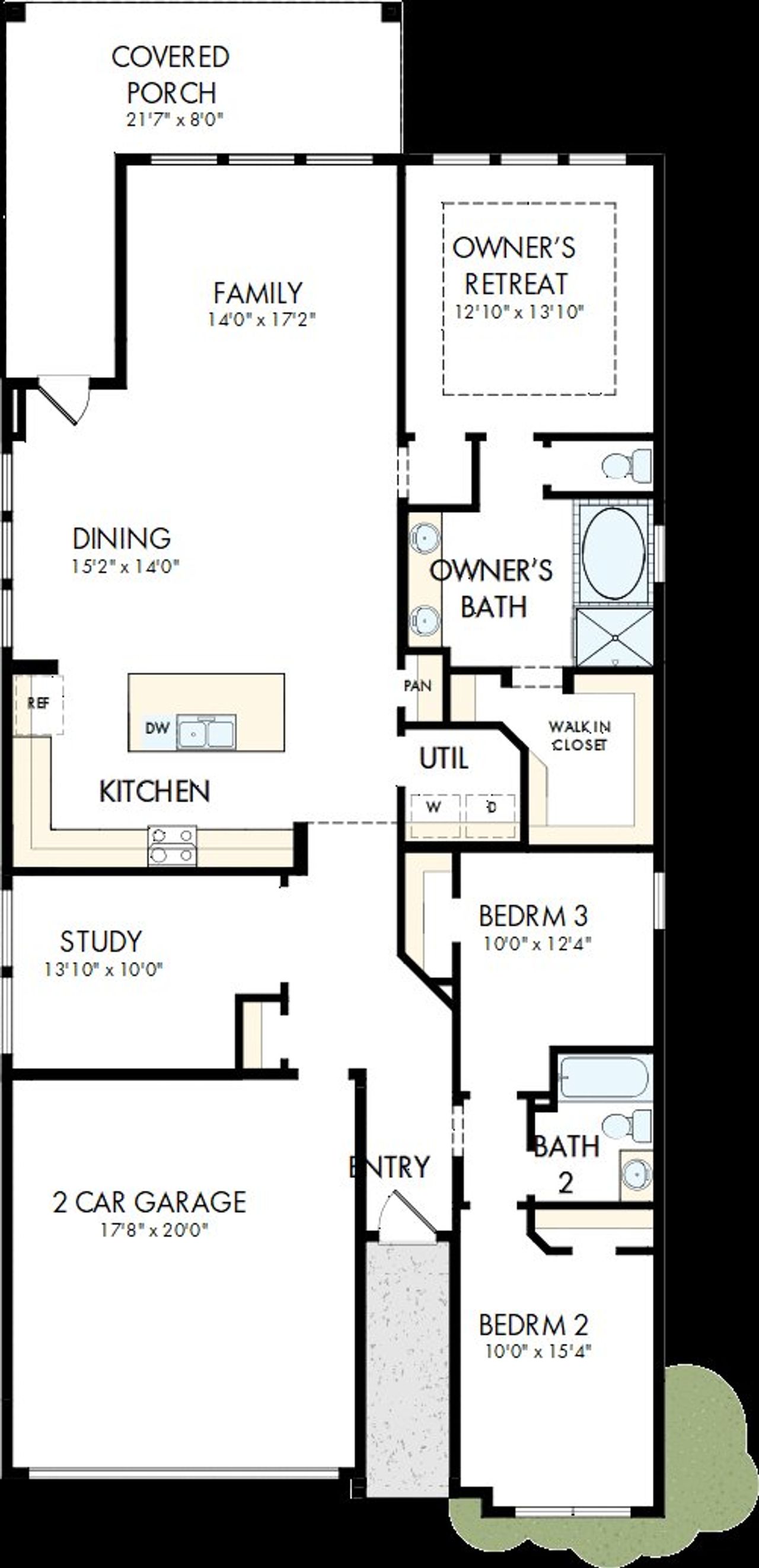 2D floor plan layout of this home in Jubilee - Reserve Collection, Hockley, TX (Image 2).
