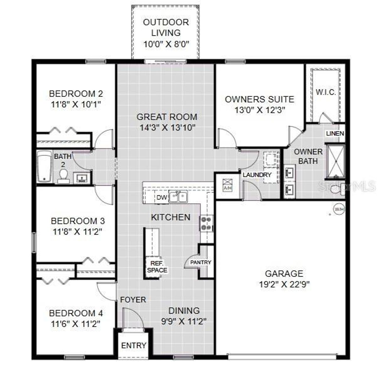 2D floor plan layout of this home in , Port Charlotte, FL (Image 2).