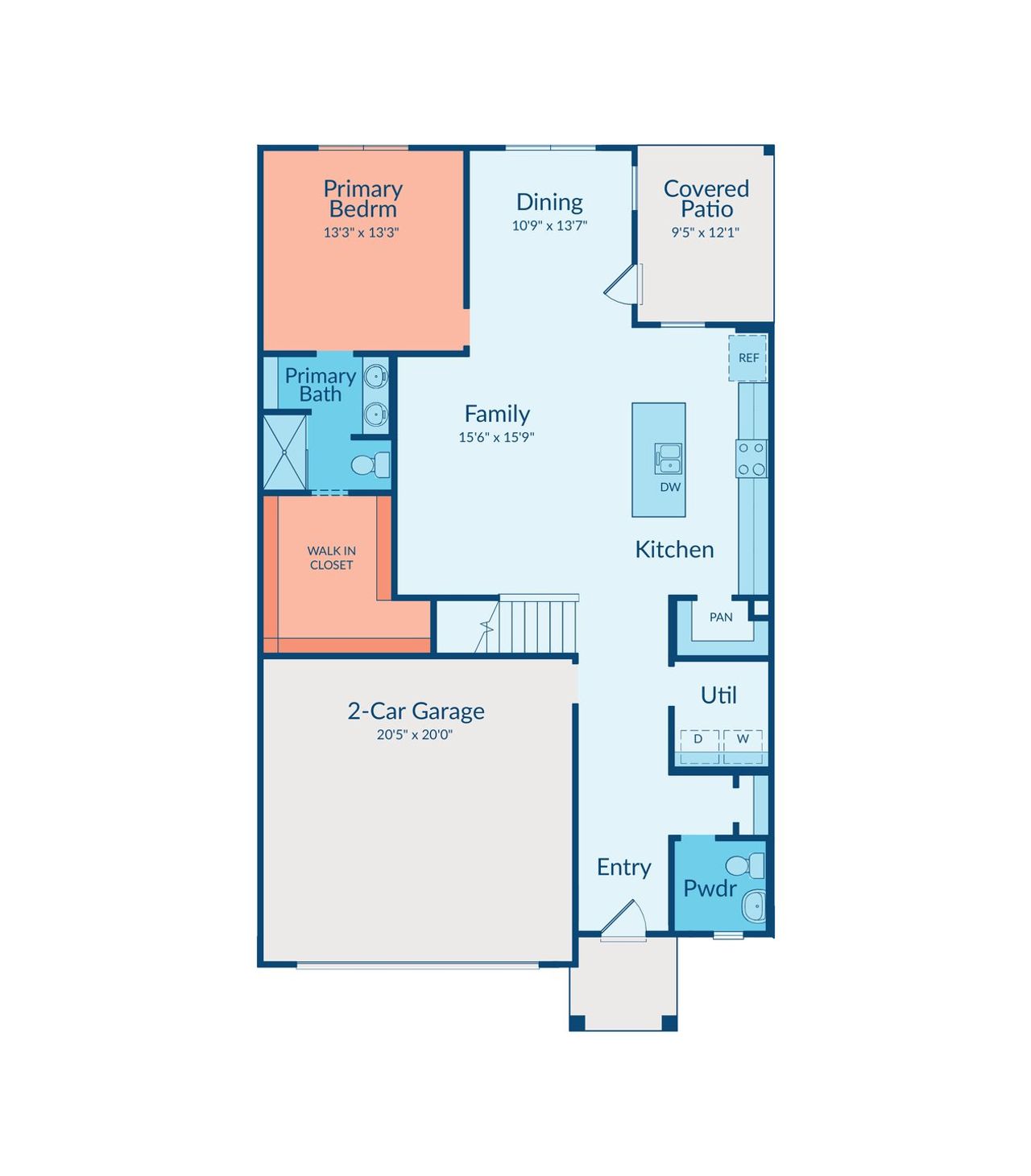 2D floor plan layout of this home in Crighton Cove, Conroe, TX (Image 2).