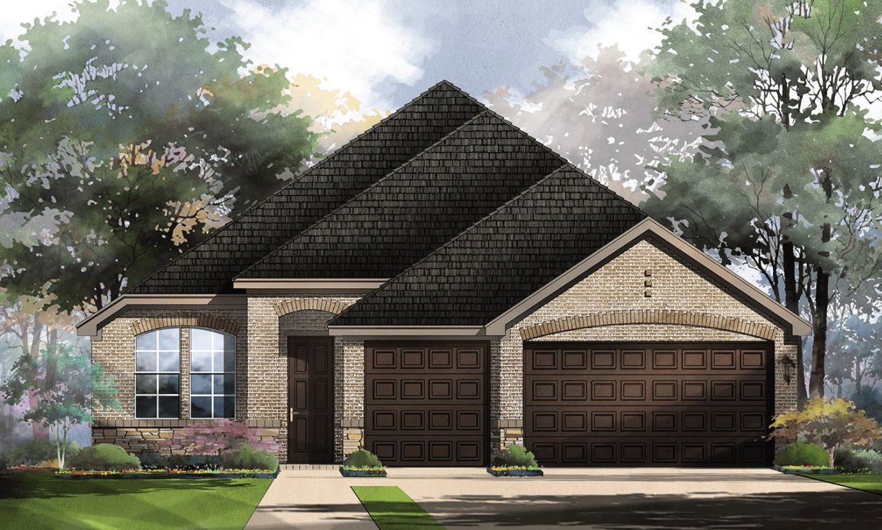 Representative exterior photo of a completed home built from the Frisco by Sitterle Homes in Sunday Creek at Kinder Ranch, San Antonio, TX (Image 2).