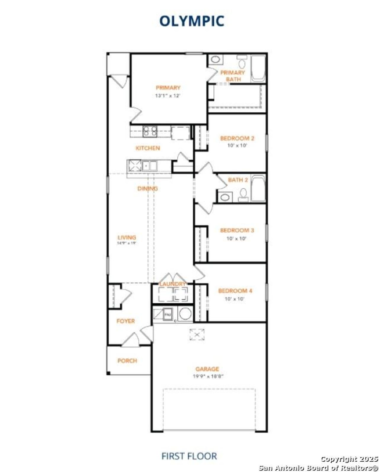 2D floor plan layout of this home in Las Colinas, Kenedy, TX (Image 2).