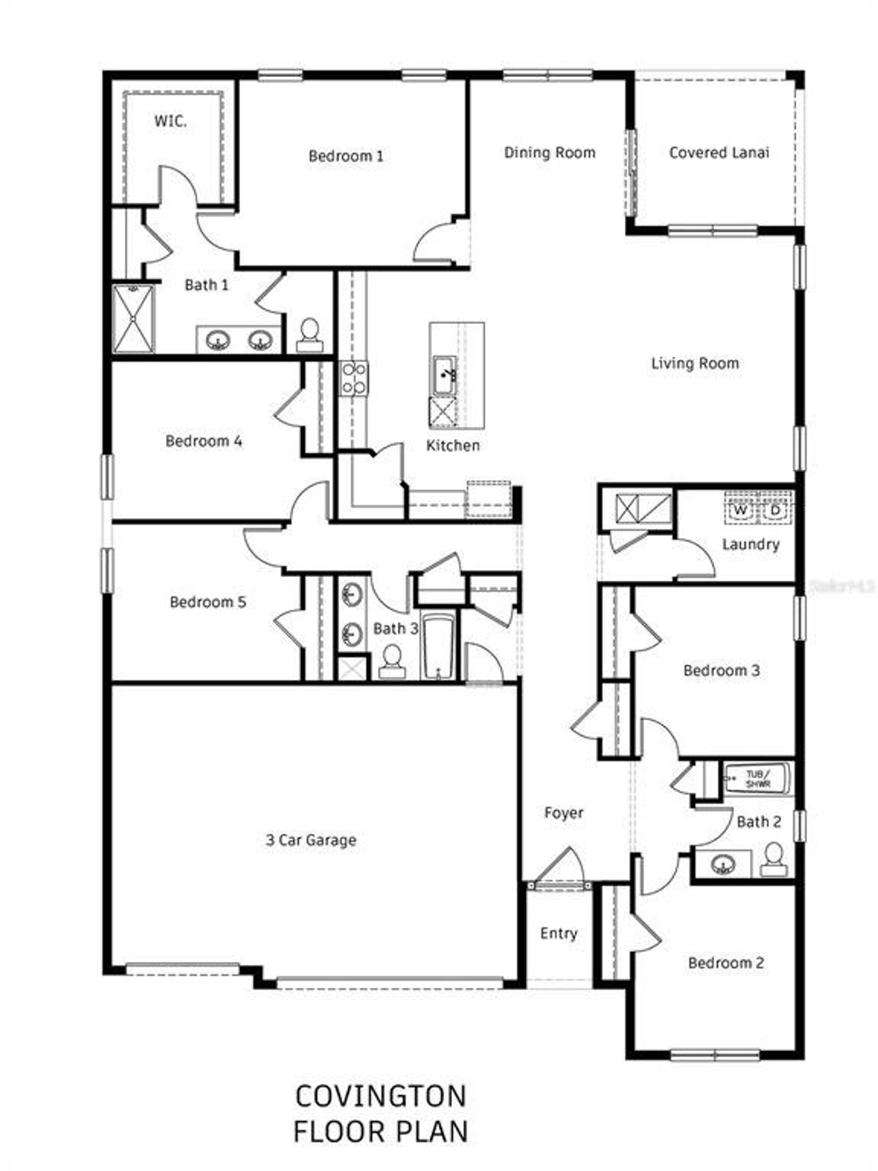 2D floor plan layout of this home in Rye Crossing, Parrish, FL (Image 2).