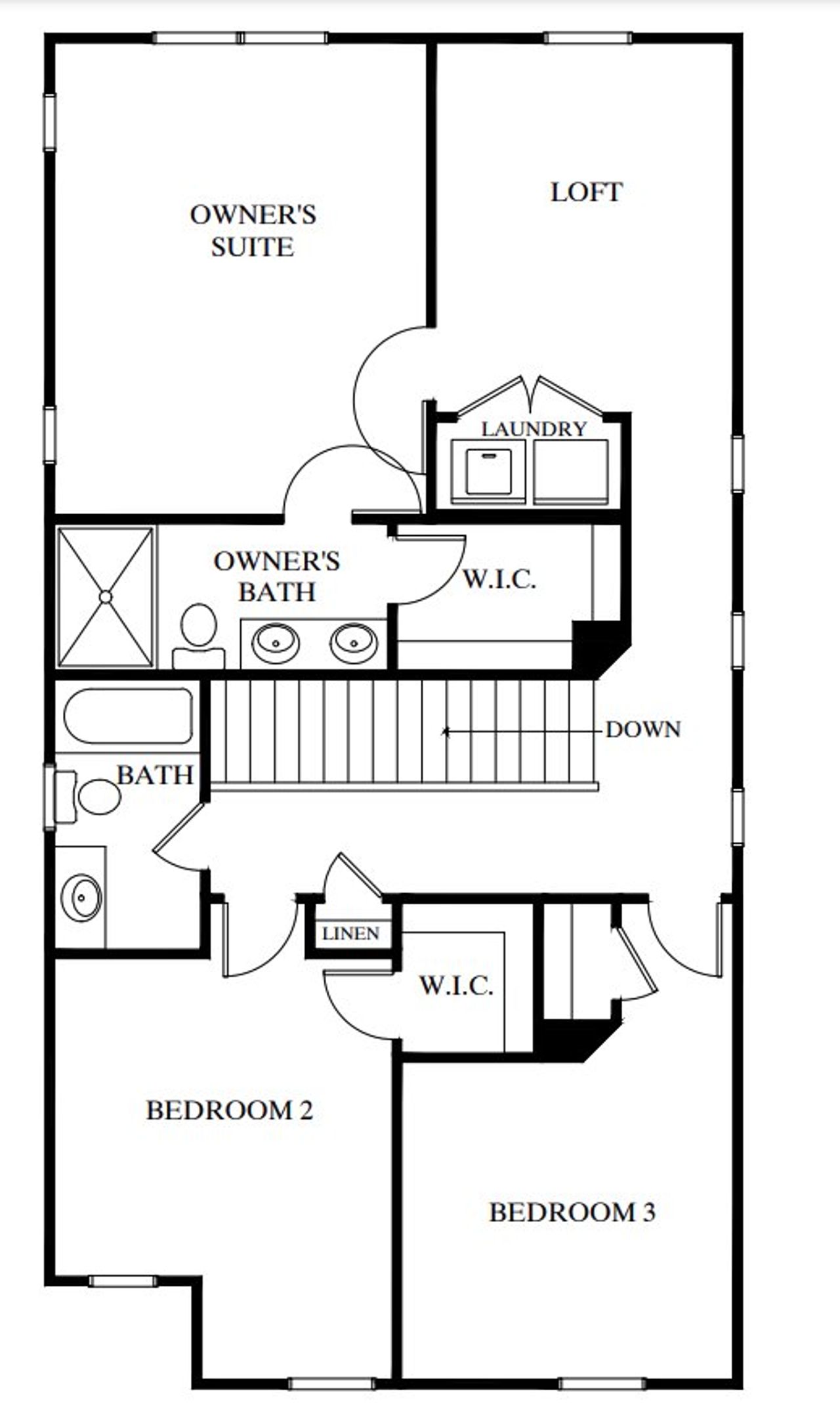 2D floor plan layout for the Brighton by Crawford Creek Communities in Caldwell Park, Mableton, GA (Image 2).