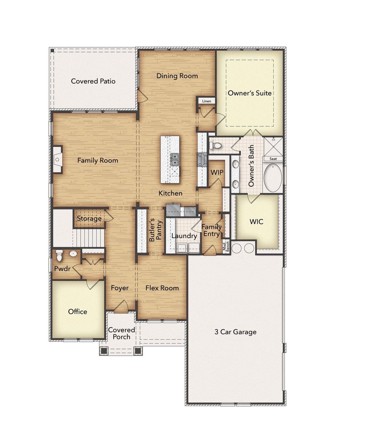 2D floor plan layout of this home in Rocky Top, Krum, TX (Image 2).