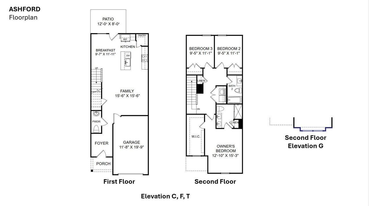2D floor plan layout of this home in Trenton Place, Roebuck, SC (Image 2).