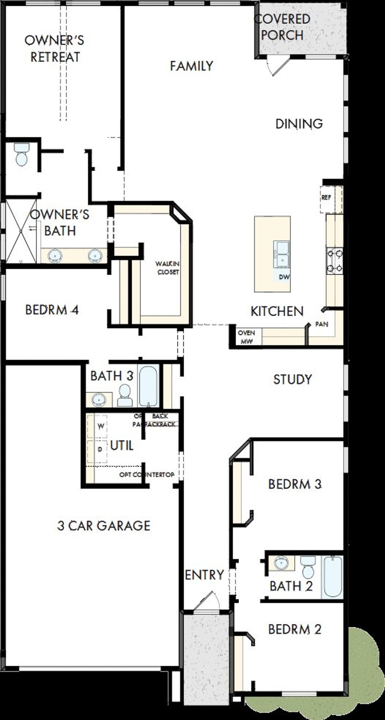 2D floor plan layout of this home in Treeline, Justin, TX (Image 2).