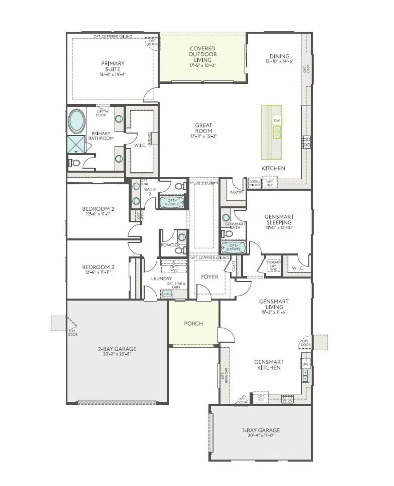 2D floor plan layout of this home in Soleo, San Tan Valley, AZ (Image 2).