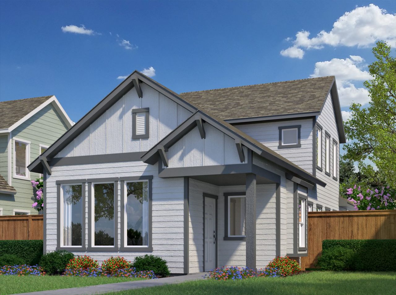 Representative exterior photo of a completed home built from the Innova by Pacesetter Homes in Whisper Valley, Manor, TX (Image 2). Representative exterior photo of a completed home built from the Innova by Pacesetter Homes in Whisper Valley, Manor, TX (Image 2).