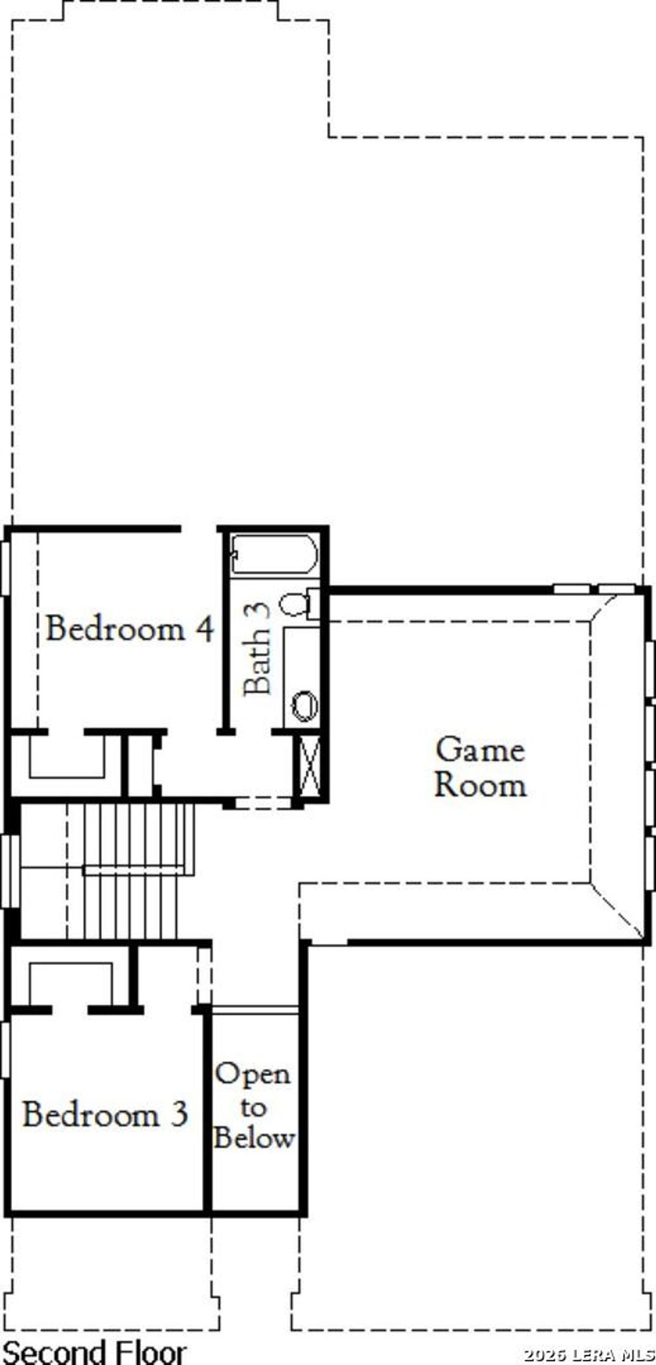 2D floor plan layout of this home in Rhine Valley, Schertz, TX (Image 2).