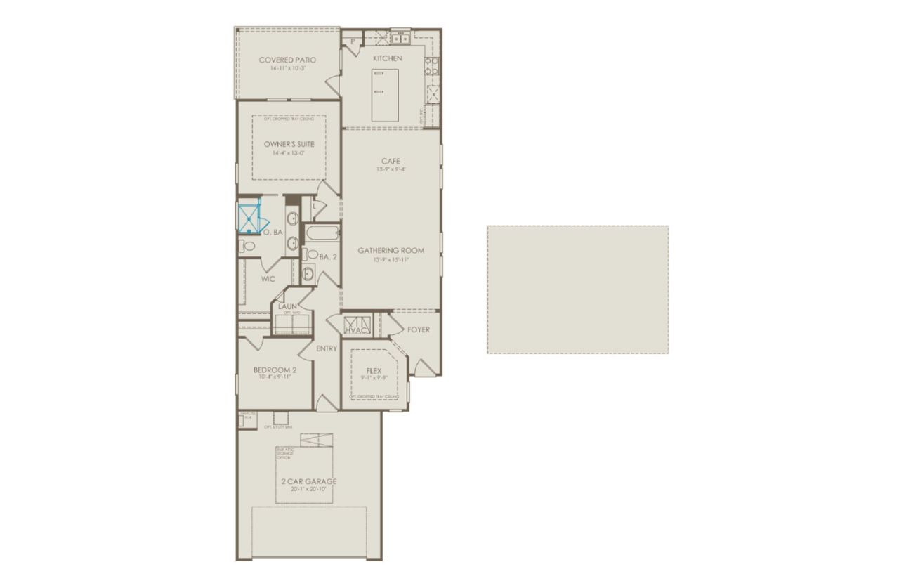 2D floor plan layout of this home in Del Webb Southern Harmony, Murfreesboro, TN (Image 2).