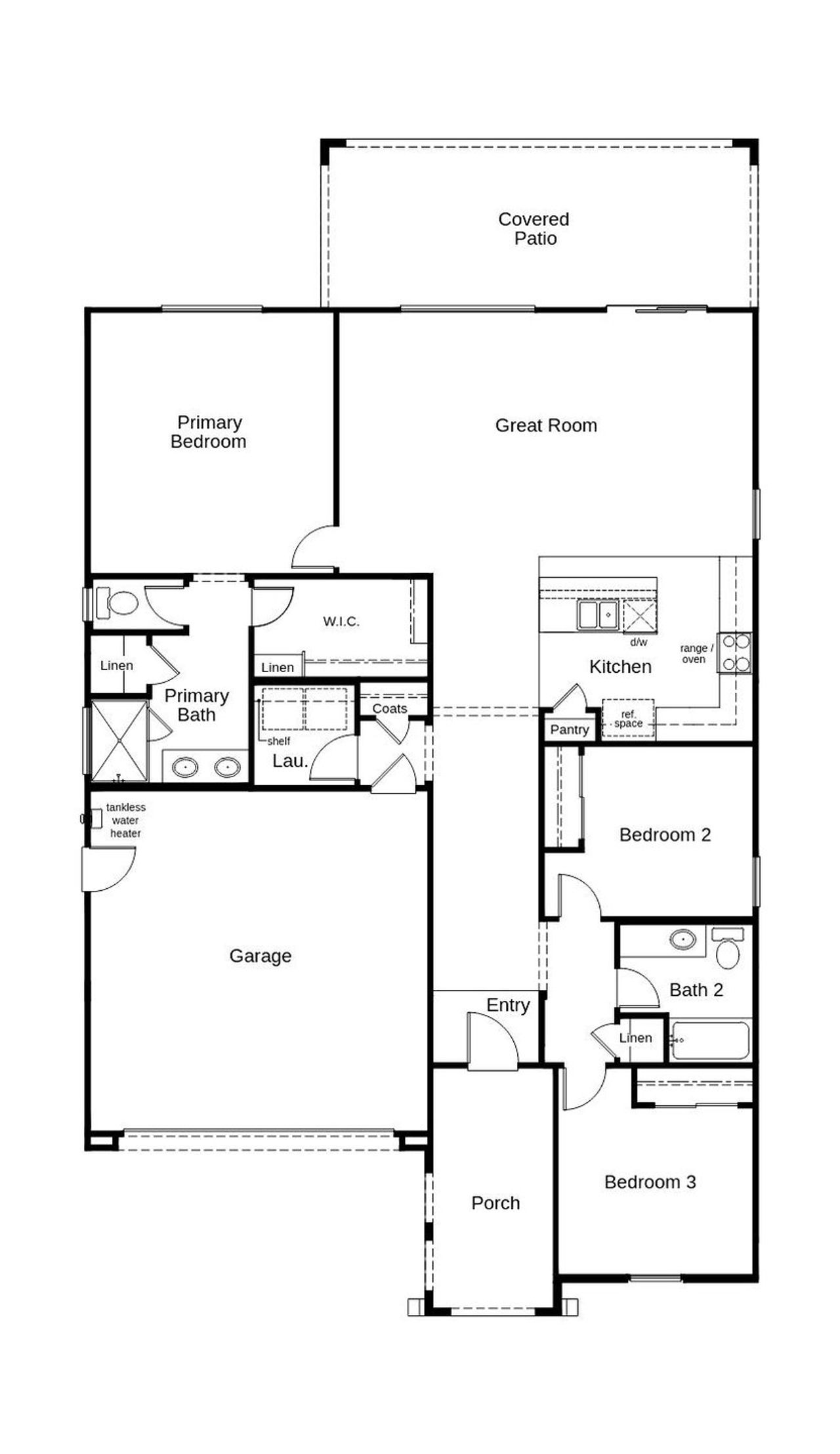 2D floor plan layout of this home in The Enclaves at Sonrisa, Queen Creek, AZ (Image 2).