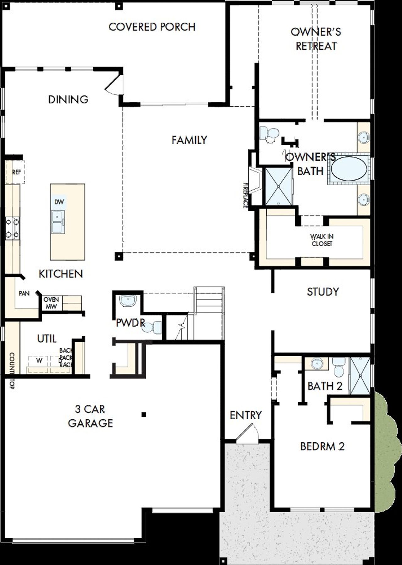 2D floor plan layout of this home in Goodland – Manor Series, Grand Prairie, TX (Image 2).