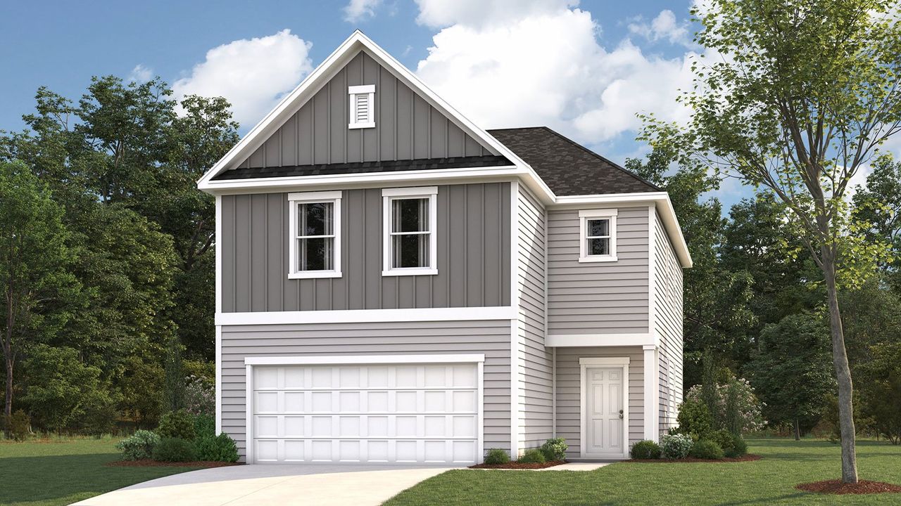 Representative exterior photo of a completed home built from the Elston by D.R. Horton in Bayview at Harbor Crest, Ooltewah, TN (Image 2). Representative exterior photo of a completed home built from the Elston by D.R. Horton in Bayview at Harbor Crest, Ooltewah, TN (Image 2).