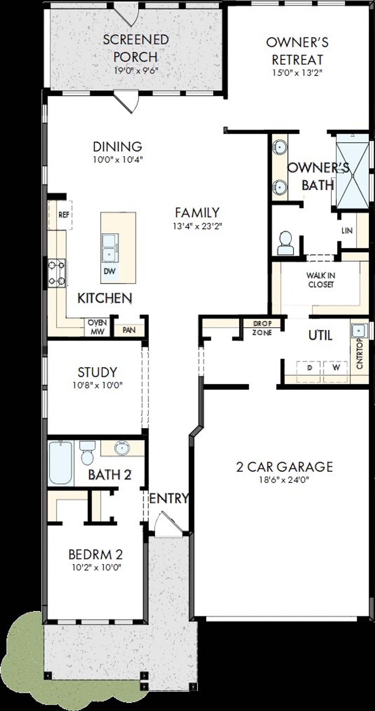 2D floor plan layout of this home in Encore at Streamside - Classic Series, Waxhaw, NC (Image 2).