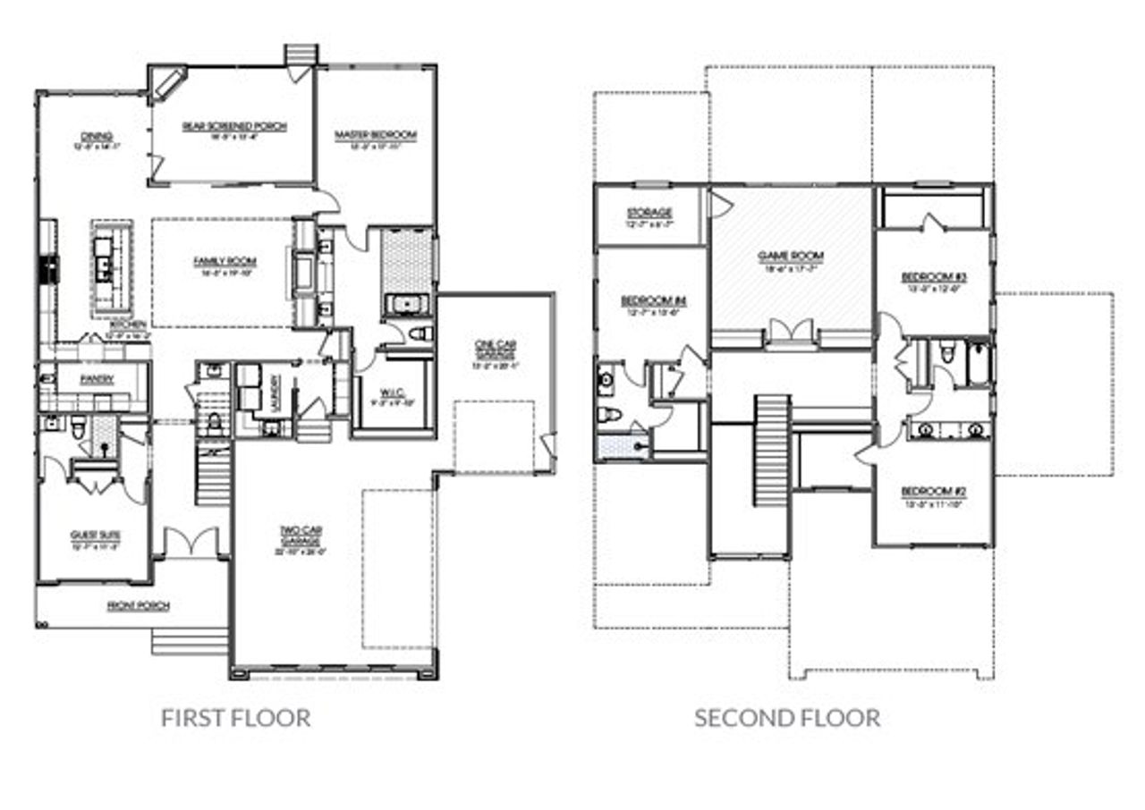 2D floor plan layout for the The Jackson by Ken Harvey Homes in Cotton Farms, Fuquay Varina, NC (Image 2).