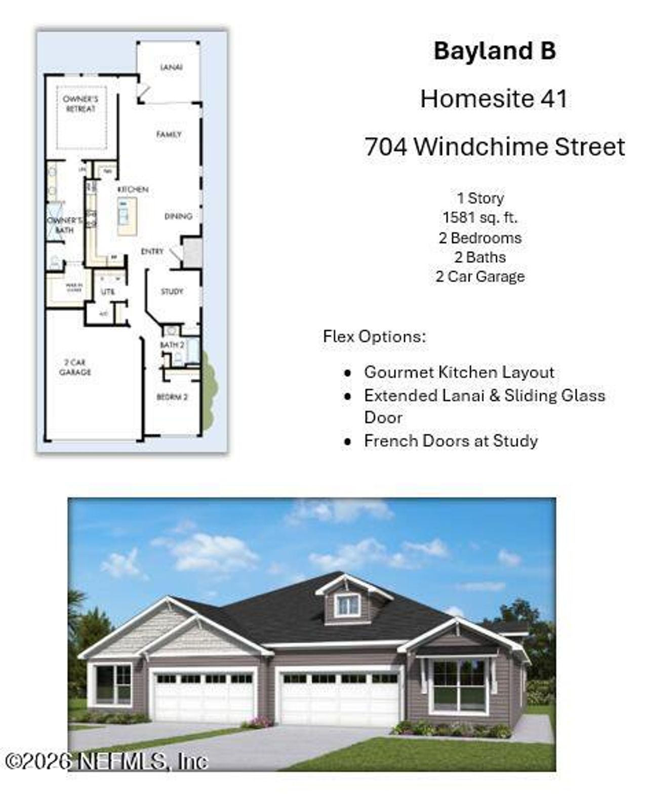 2D floor plan layout of this home in , Yulee, FL (Image 2).