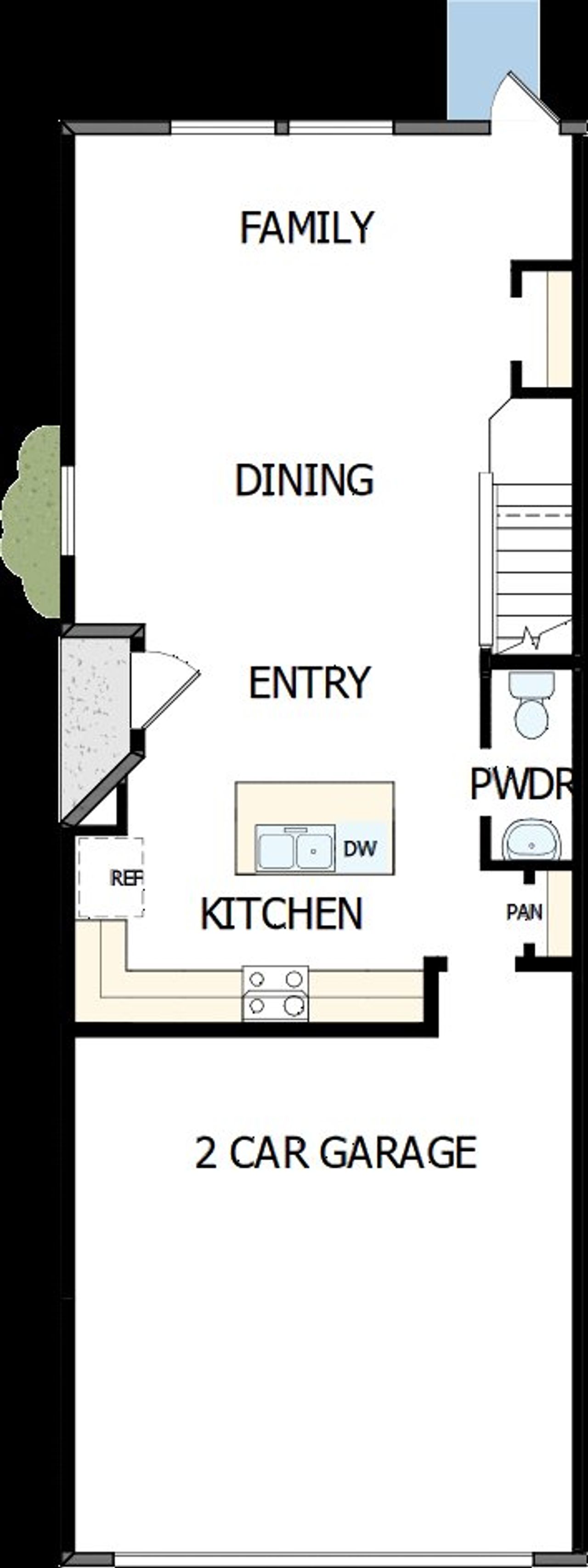 2D floor plan layout of this home in Waterset Townhomes, Apollo Beach, FL (Image 2).