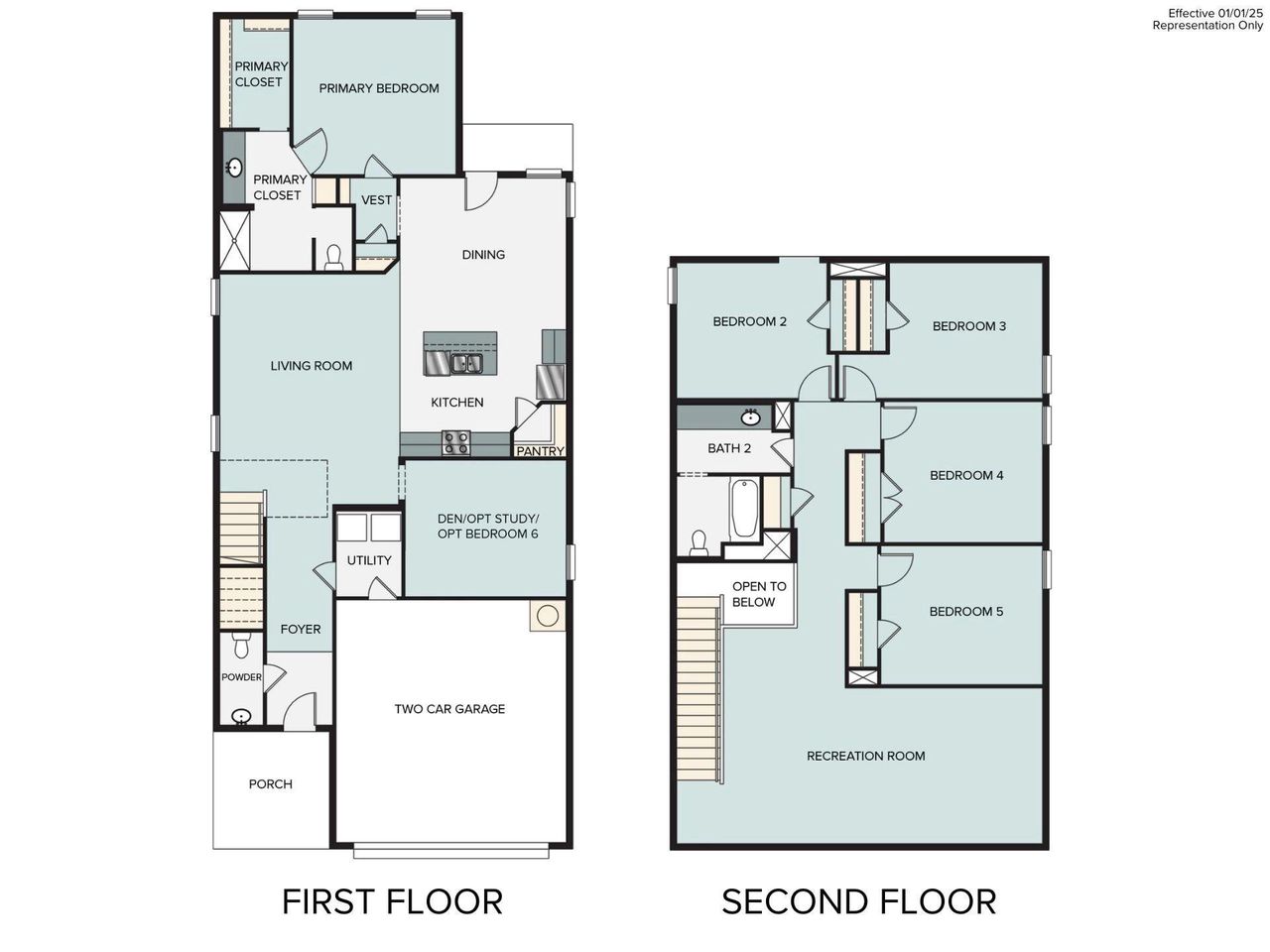 2D floor plan layout of this home in Edgebrooke, Pflugerville, TX (Image 2).