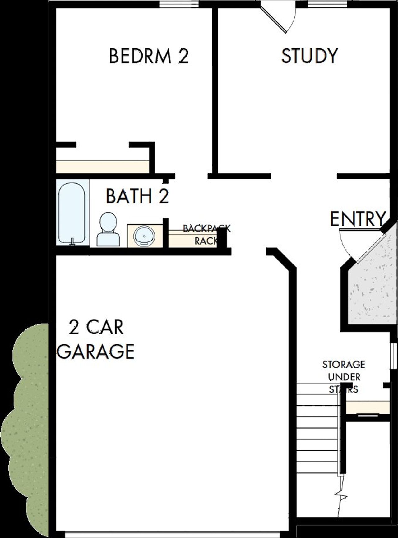 2D floor plan layout of this home in Easton Park – Nelson Village - Haven Series, Austin, TX (Image 2).