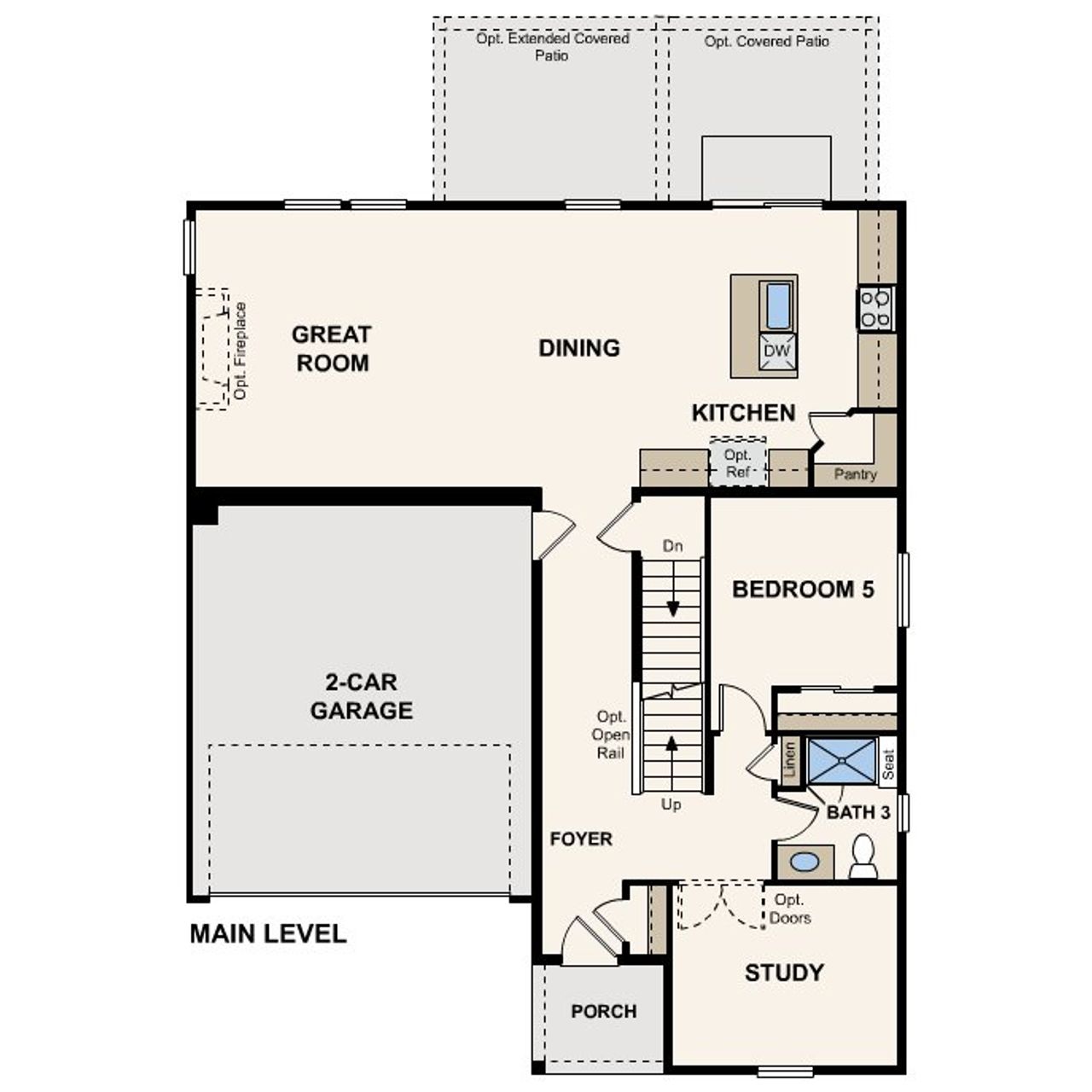 2D floor plan layout for the Marion by Century Communities in Coyote Creek, Fort Lupton, CO (Image 2).