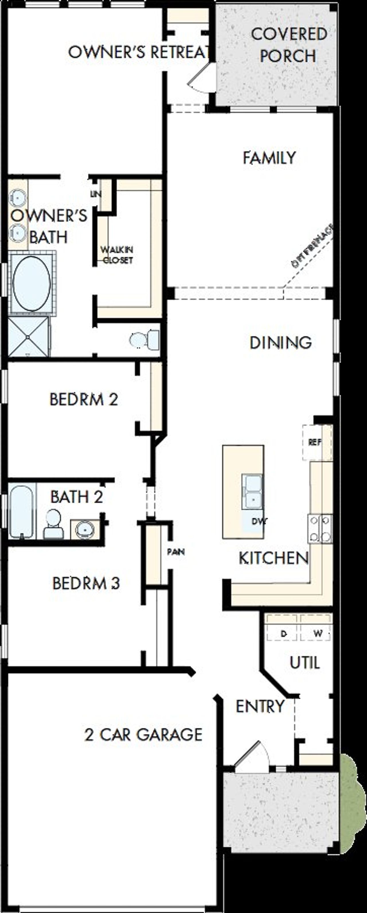 2D floor plan layout of this home in South Brook, Leander, TX (Image 2).