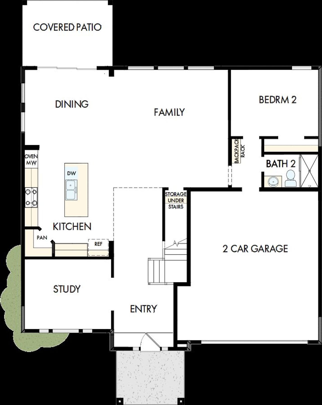 2D floor plan layout of this home in Hardy Pond, Rock Hill, SC (Image 2).